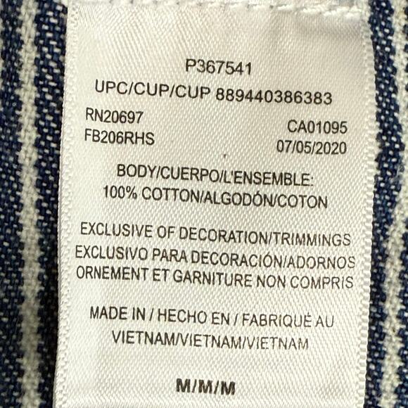 Dickies Blue Striped Denim Bib Overalls Men’s Medium 100% Cotton 31” Inseam - Picture 6 of 8